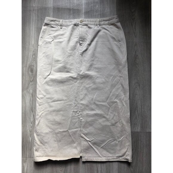 Gap Hutton Beige Midi Skirt Size 14 Cotton Blend Womens Casual Wear - Picture 4 of 6